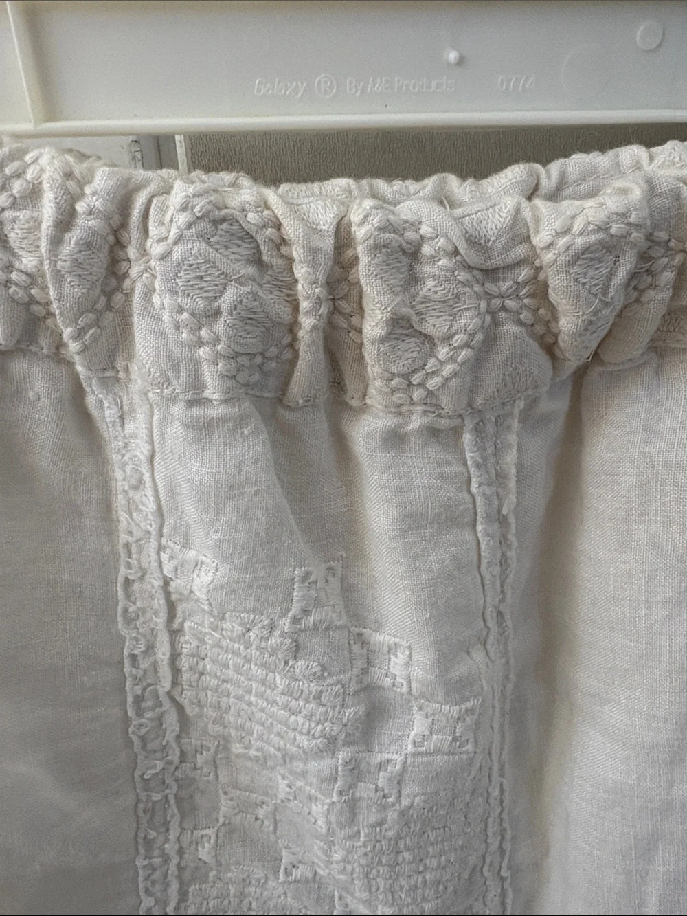 Calypso St. Barth linen Cream Eyelet Pom-Pom Skirt